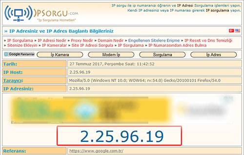 ipsorgu.com ip adresi nasıl bulunur