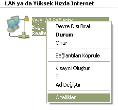 Yerel Ağ Bağlantıları - Özellikler