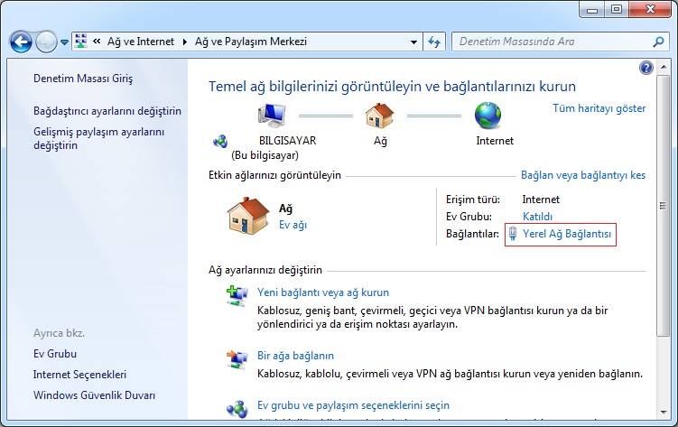 Ağ ve Internet Paylaşım Merkezi