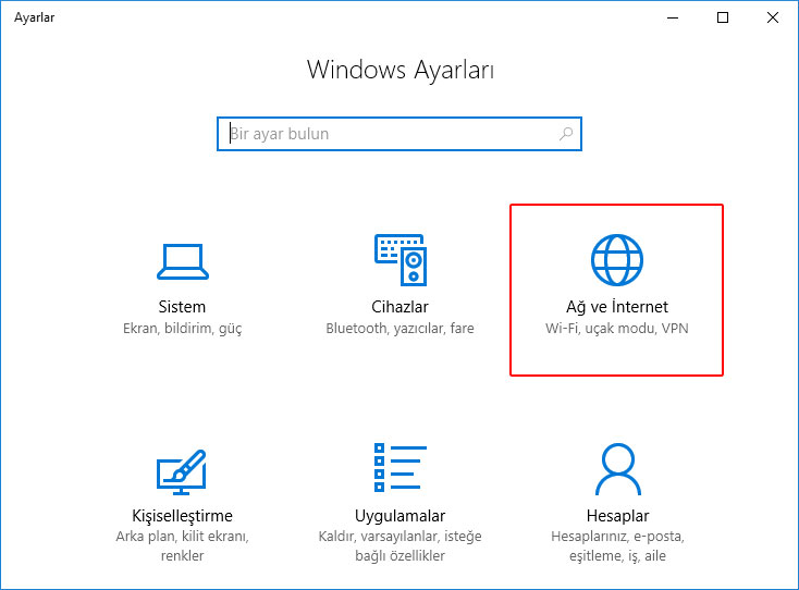 Windows 10 Ağ ve İnternet