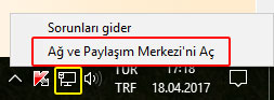 Ağ ve Paylaşım Merkezi'ni aç