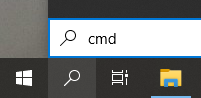 Windows Görev Çubuğu > Komut Sistemi > cmd